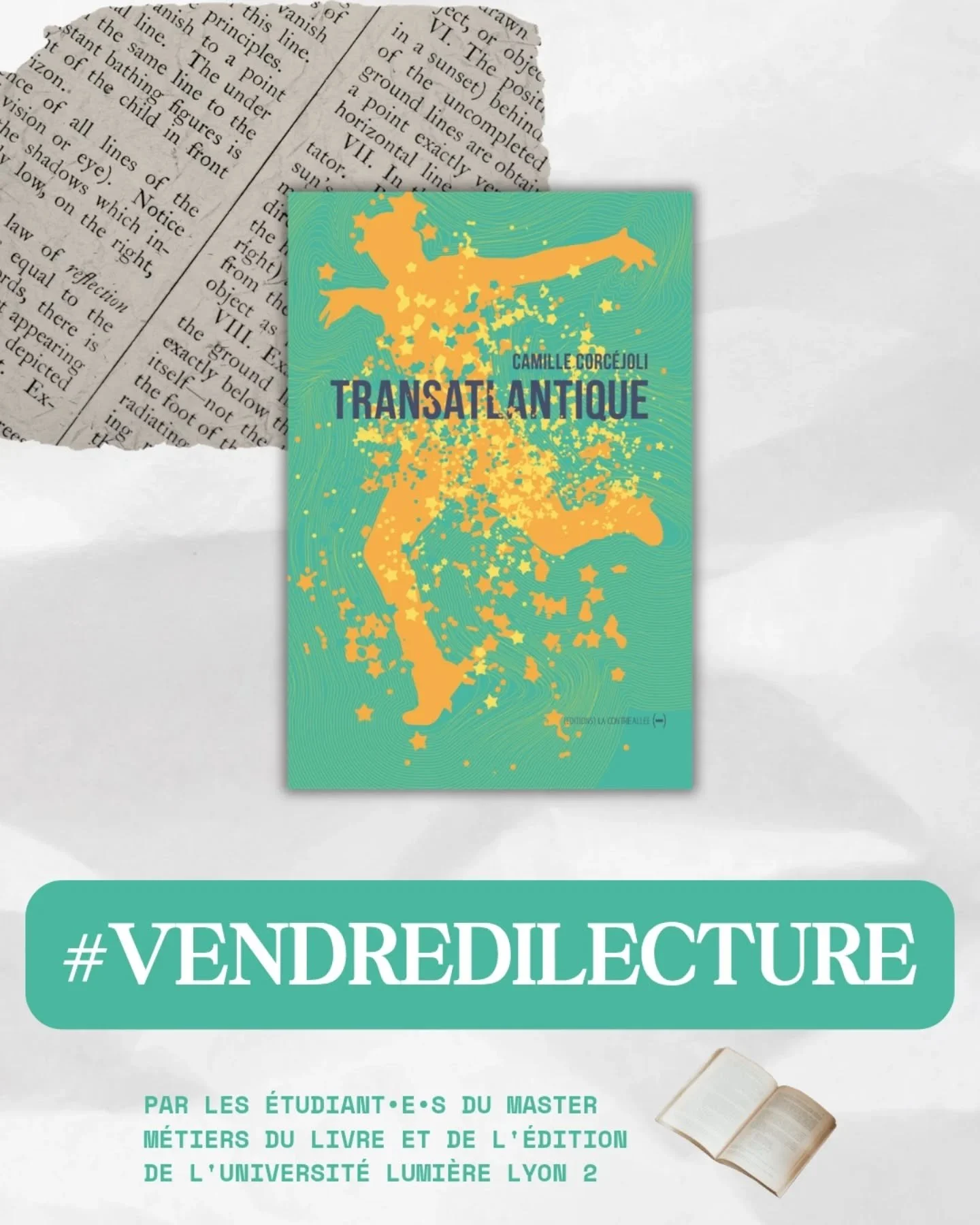 Nous poursuivons notre joyeuse collaboration avec les &eacute;tudiant&bull;e&bull;s en master 1 m&eacute;tiers du livre et de l'&eacute;dition &agrave; l'Universit&eacute; Lumi&egrave;re Lyon 2. D&eacute;couvrez leur proposition de #vendredilecture &