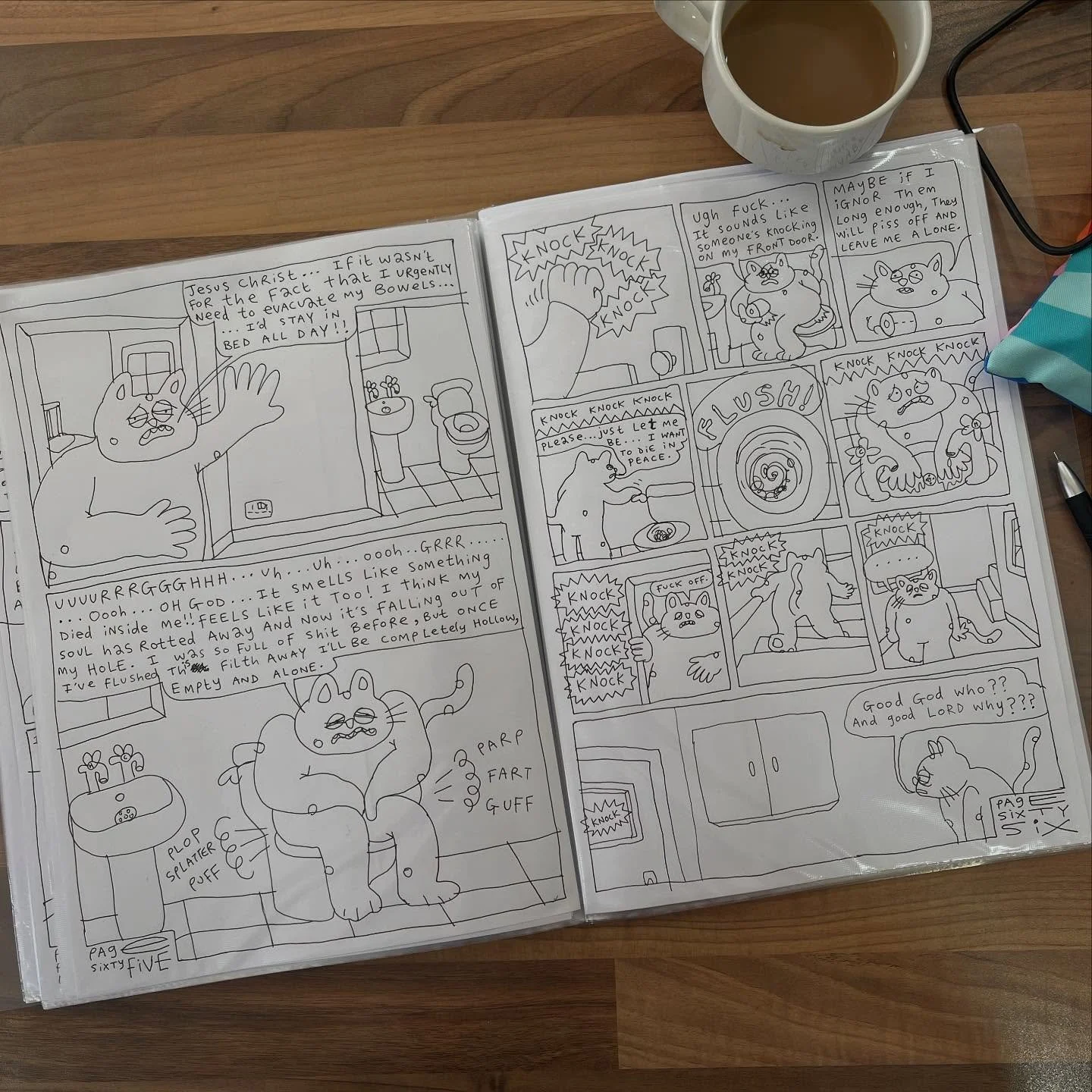 Writing for the second instalment of Flat Cat is well underway. 

The first one - &lsquo;Thee Wakings Ov A Universe&rsquo; - came out just over a week ago, with limited copies available in -

@goshcomics 
@cursedearthcomics 
@reviewbookshop 
ACE Comi