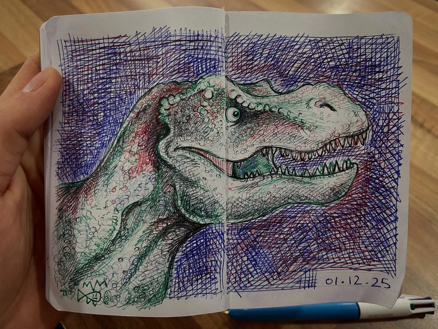 T. Rex biro drawing 🦖✍️