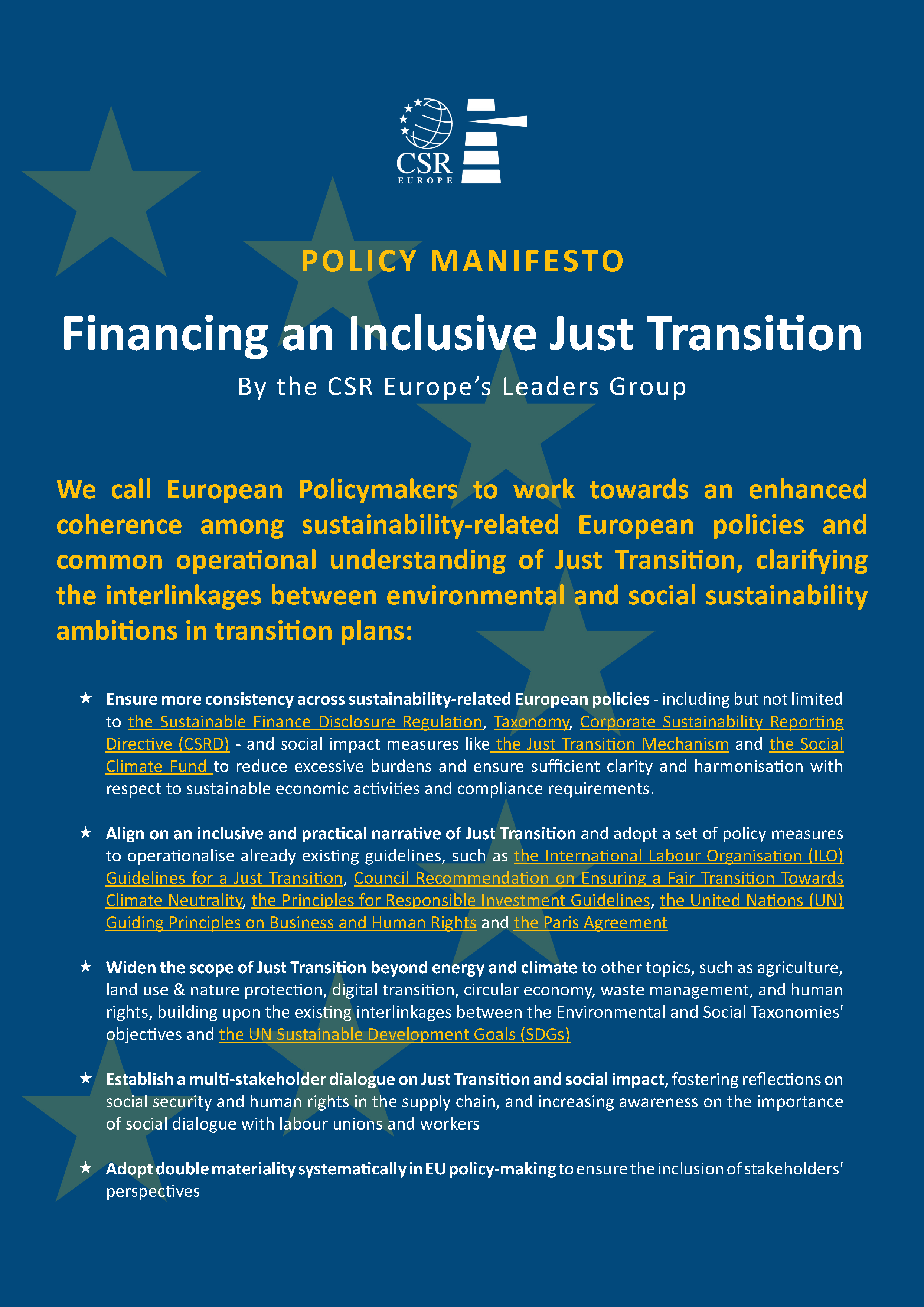 Financing an Inclusive Just Transition