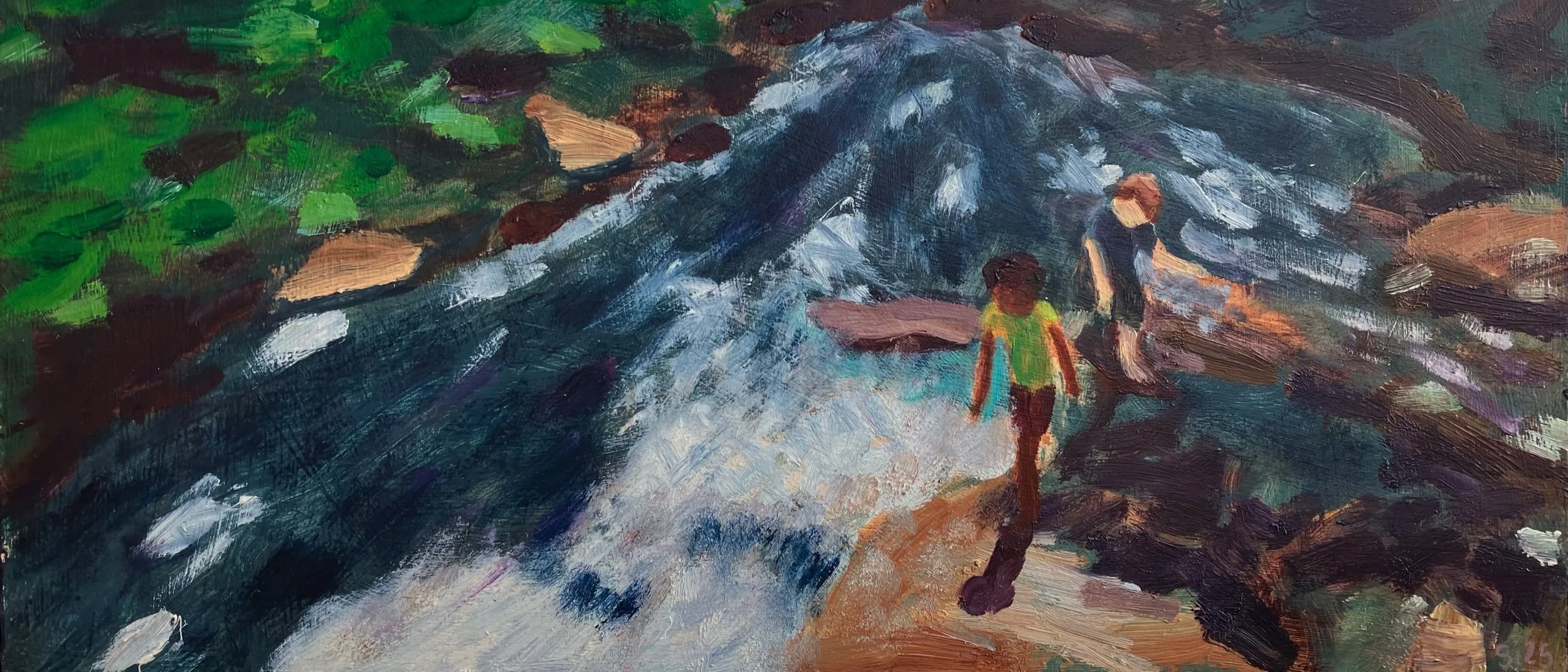 Walking up Jewell Falls (Fore River Sanctuary)