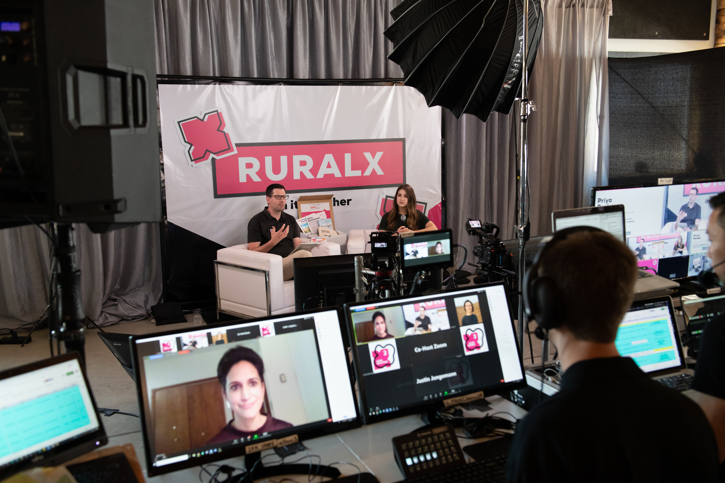 Behind the scenes at RuralX 2020. Photo credit to Lisa Aust Photography.