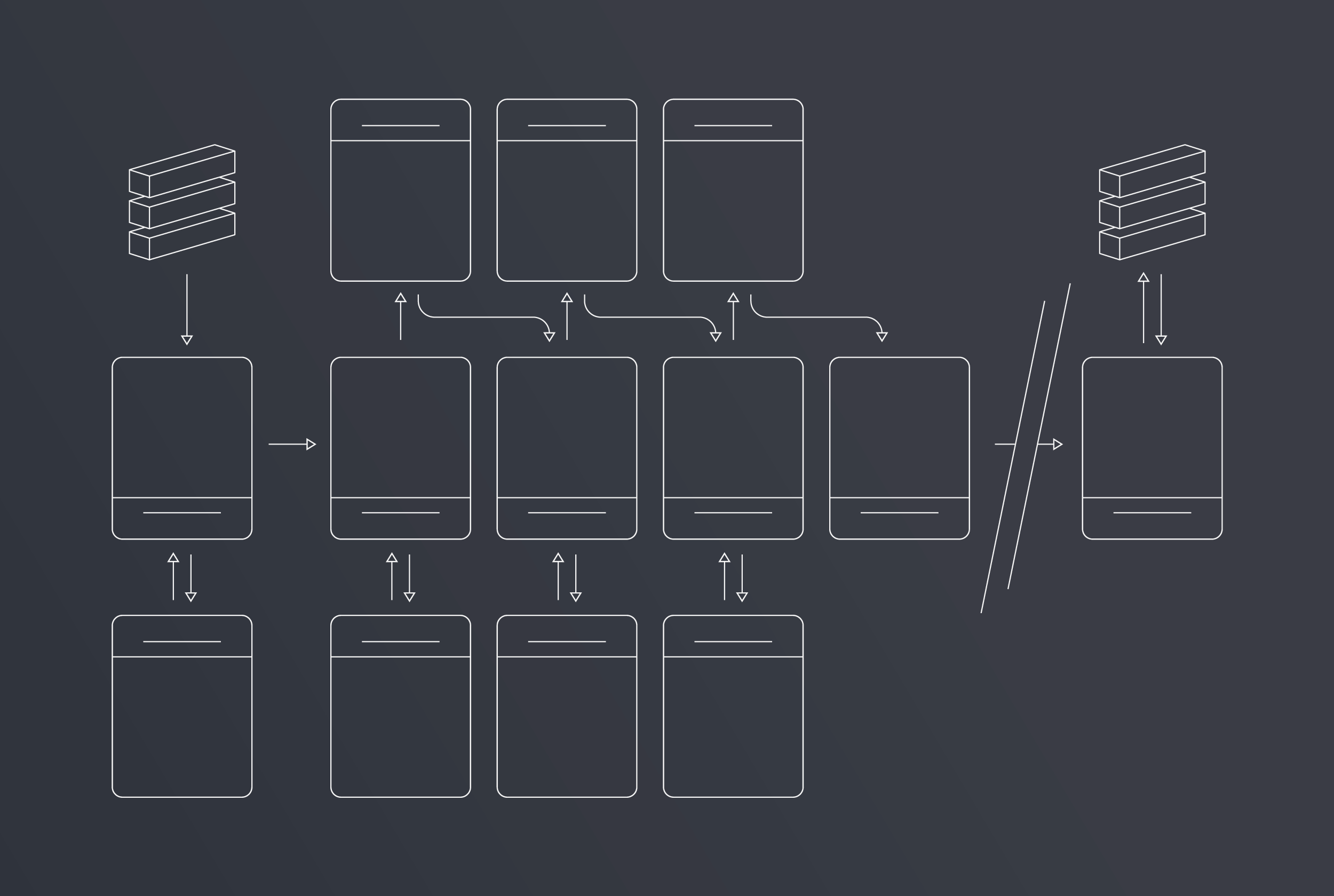 The image illustrates how the Sideflip iOS app retrieves and stores tasks