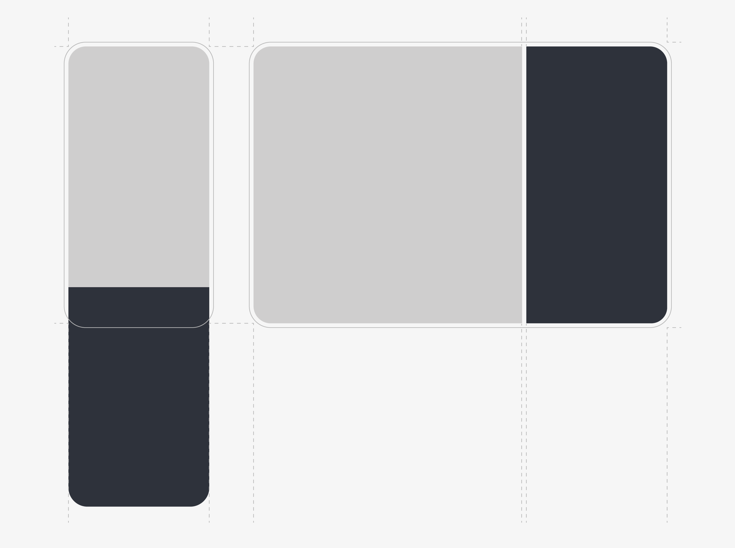 The images shows how the app scales to support different size viewports