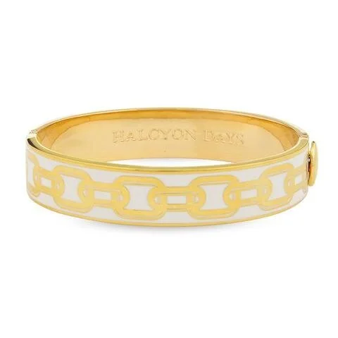 13mm Chain CRM/GLD Hinged Bangle Halcyon Days