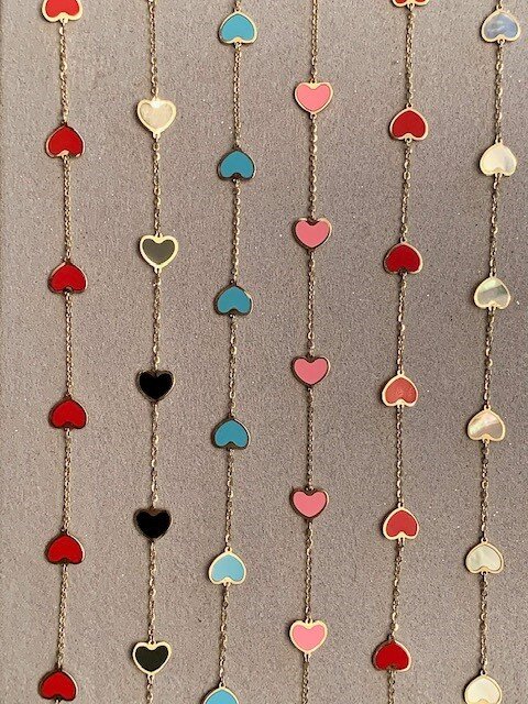 Love Bracelet Mini Enamel Heart Bracelet by Gibson Collective
