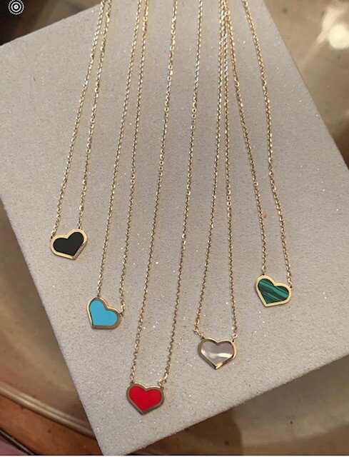 Love Necklace Enamel Heart Pendant by Gibson Collective
