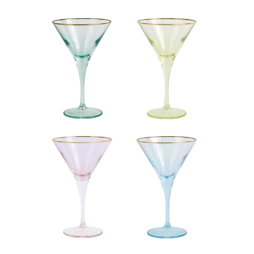 Rainbow Assorted Martini Glasses, Set of 4 by Vietri