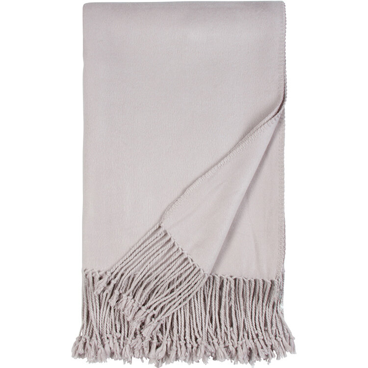 Luxxe Fringe Throw-Dove Grey by Malibu Luxxe