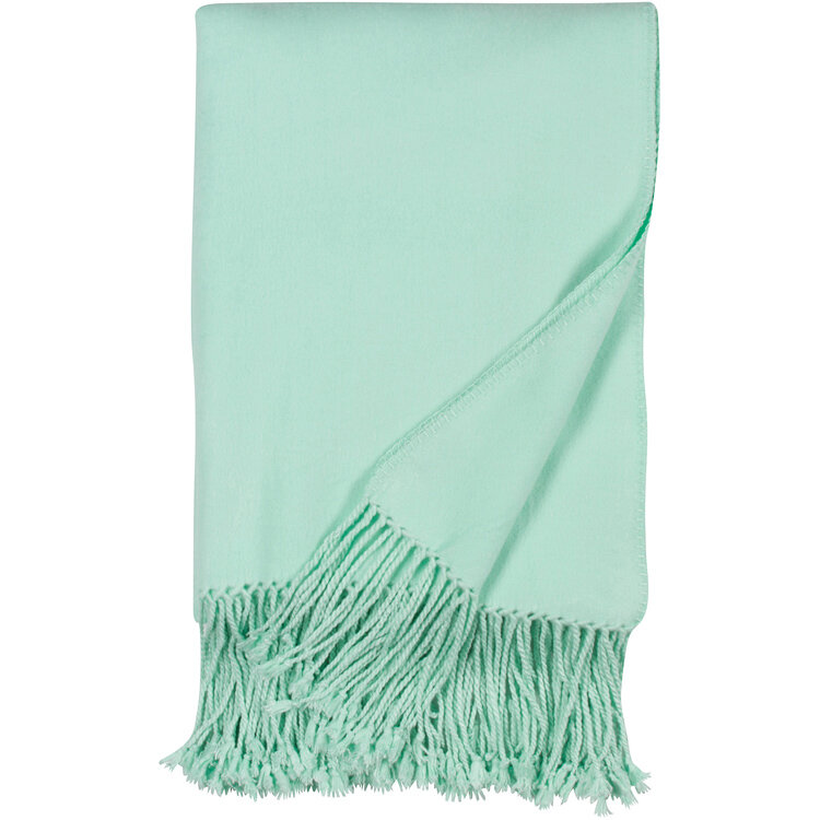 Luxxe Fringe Throw-Sea Foam by Malibu Luxxe