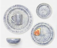 Nolan Stoneware Navy/Cream Dinnerware By Blue Pheasant