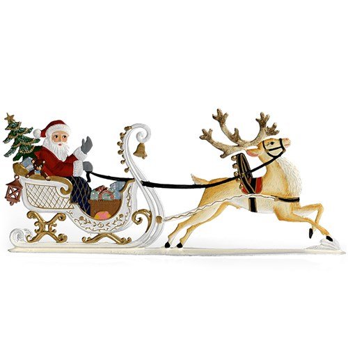 Pewter Santa in Sleigh By Wilhelm Schweizer