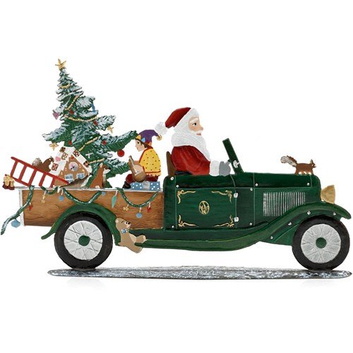 Pewter Santa in Pick-up Truck