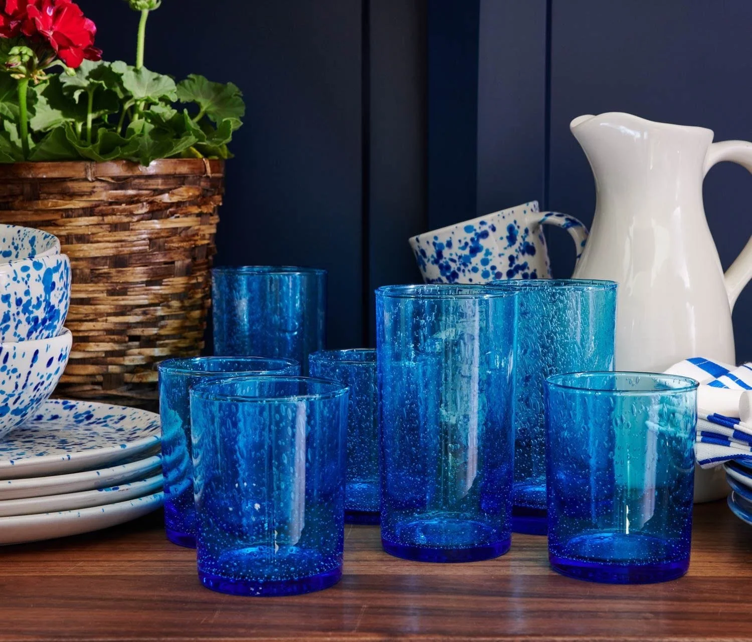 Azul Glassware By Blue Pheasant