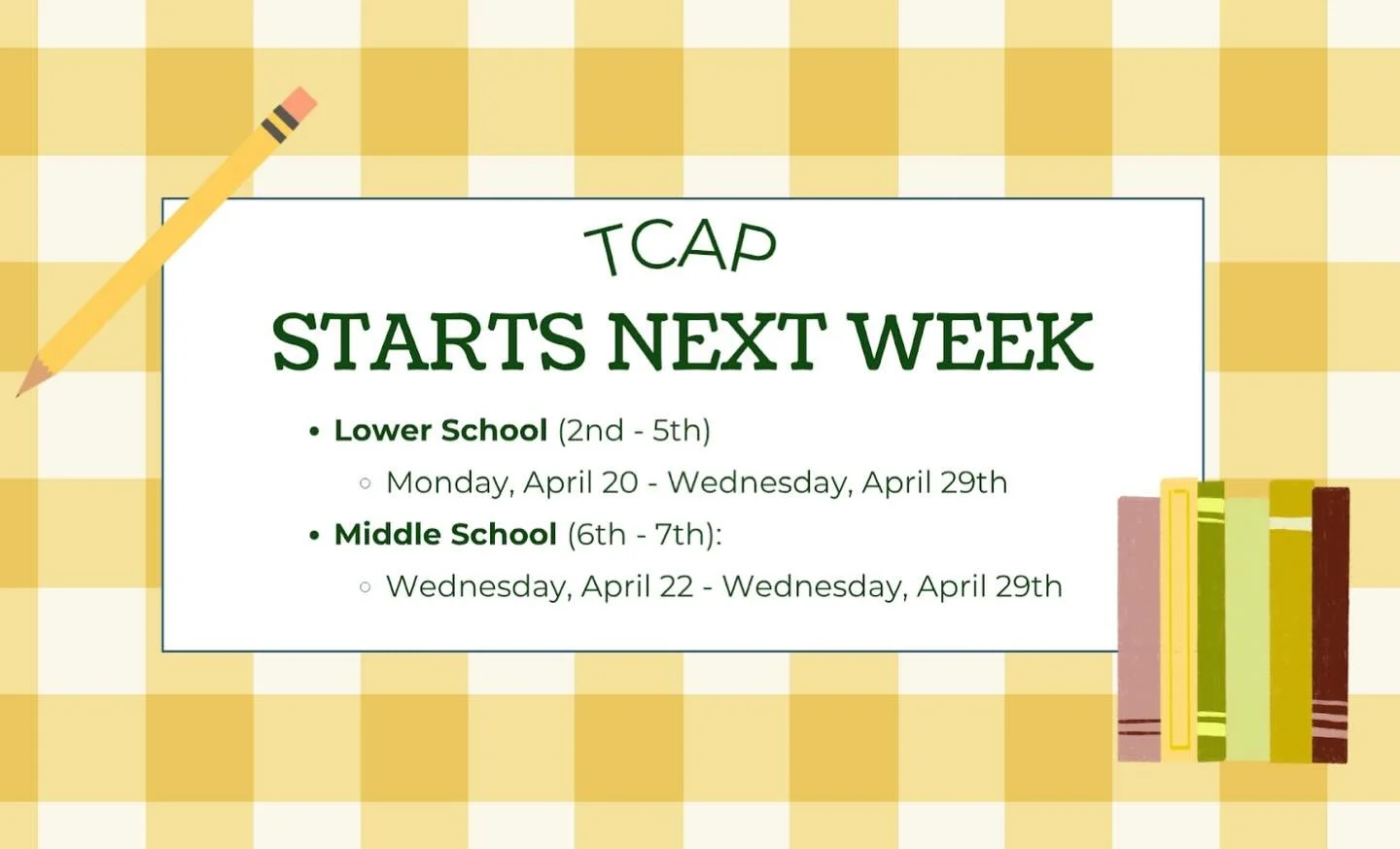 ⏰ Testing starts at 8:00 AM daily
Arrive on time. Late students cannot test

🧠 Stay calm and focused
Use positive supportive conversations

👕 Dress warm and comfortable
Wear a Libertas sweatshirt for classroom temperature

😴 Rest well
Aim for 9 ho