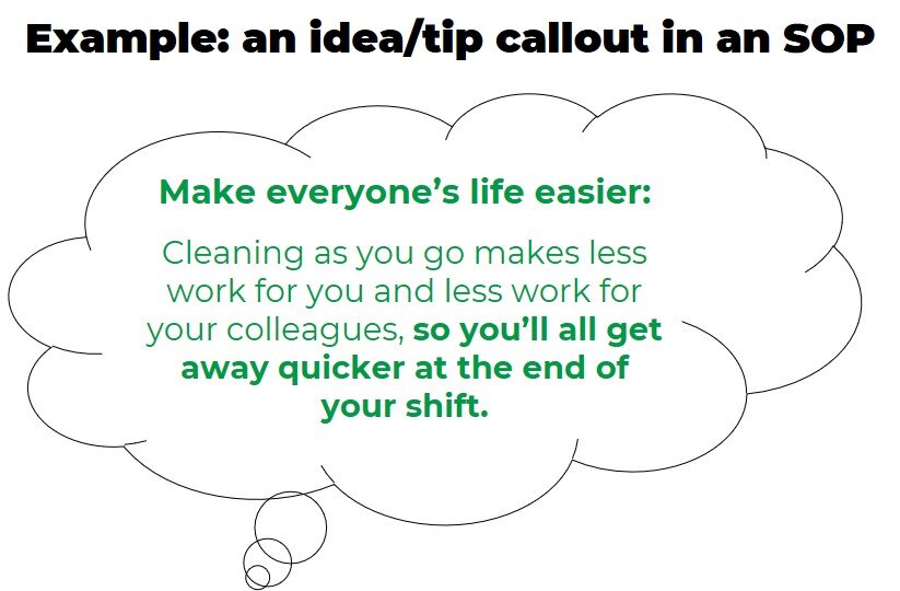 E.g. Tip callout