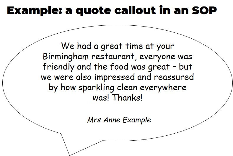 E.g. Quote callout