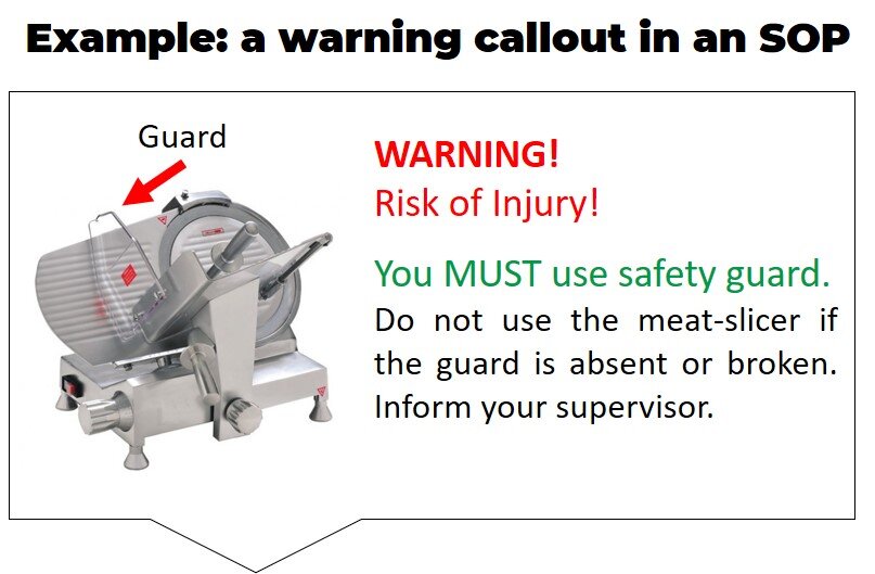 E.g. Danger callout