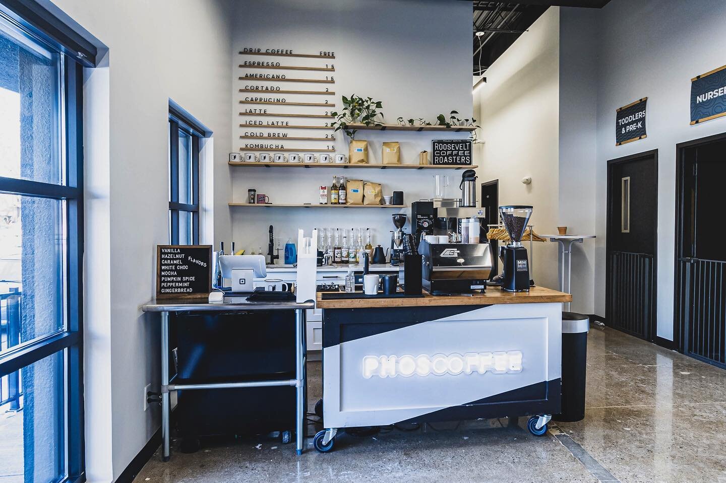 The wonderful @phoscoffeecart positioned right in our lobby for the best first-impression.