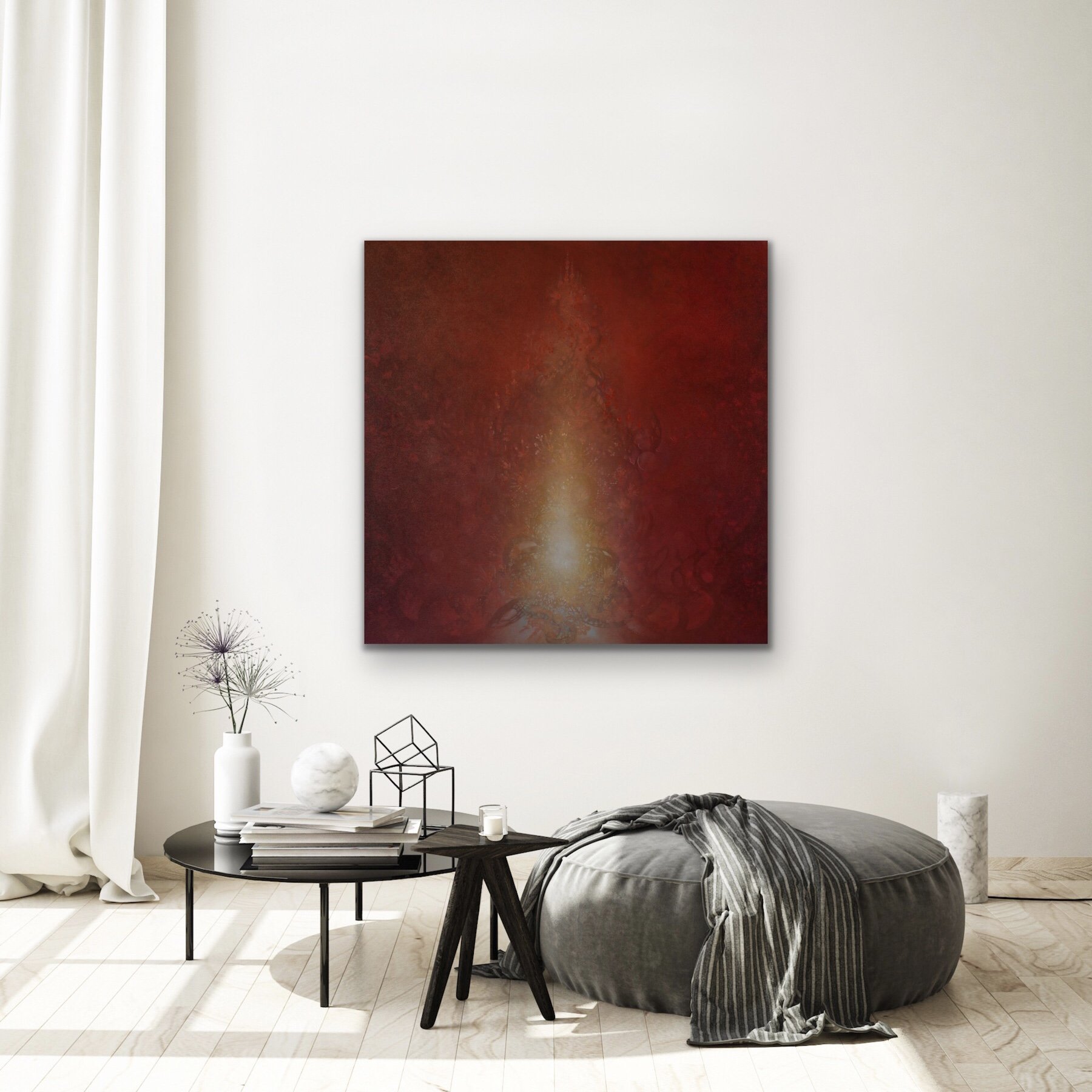 Meditation space art. Root chakra art.