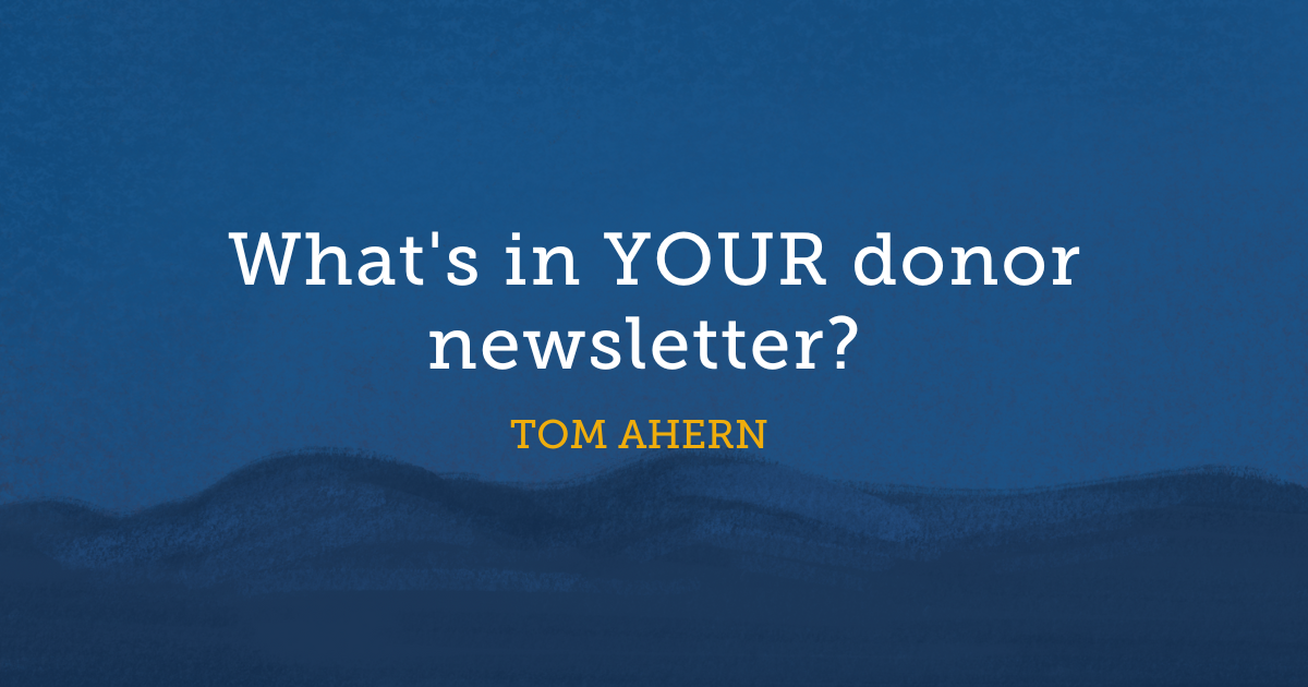 What's in YOUR donor newsletter? 