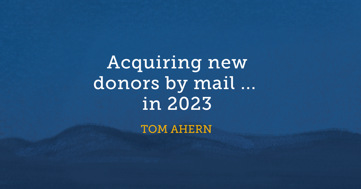 Acquiring new donors by mail ... in 2023