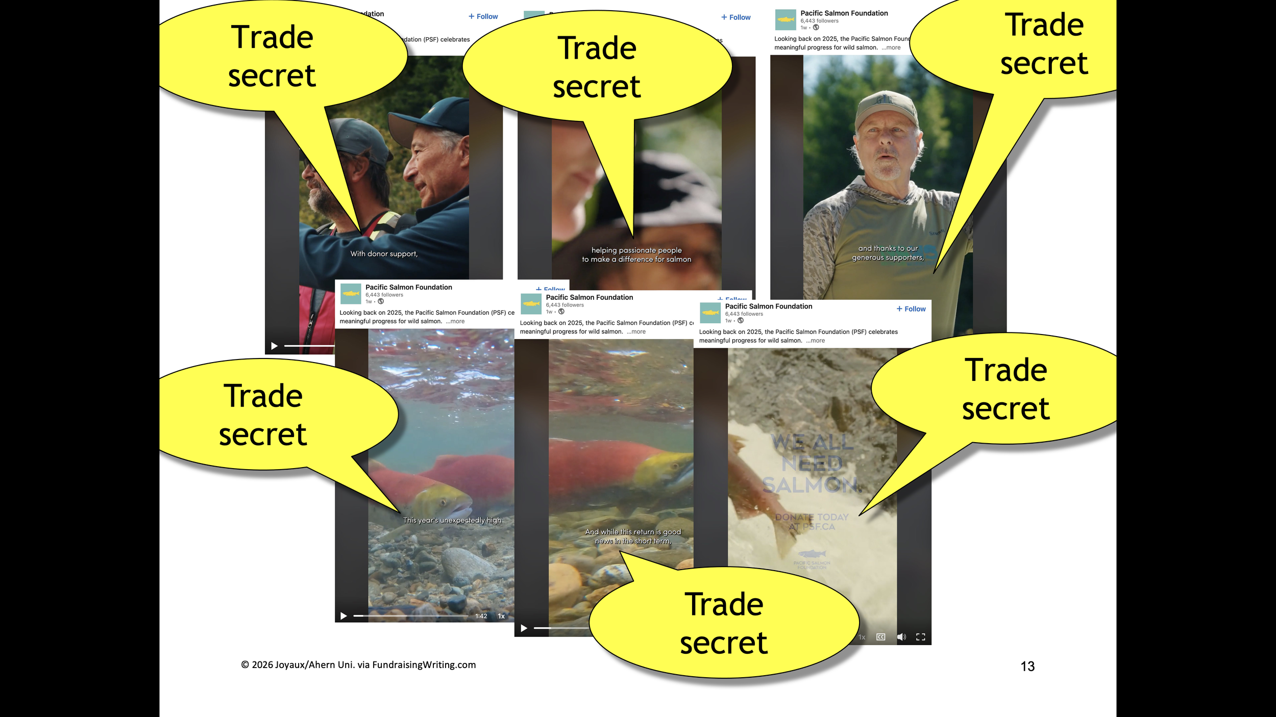 a slide from Tom's webinar with the word "trade secret" on it