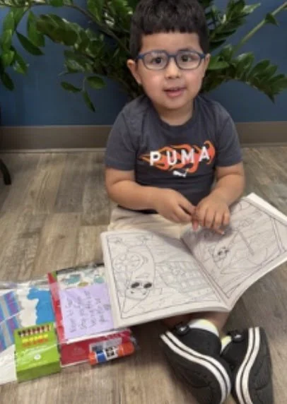 young boy with glasses