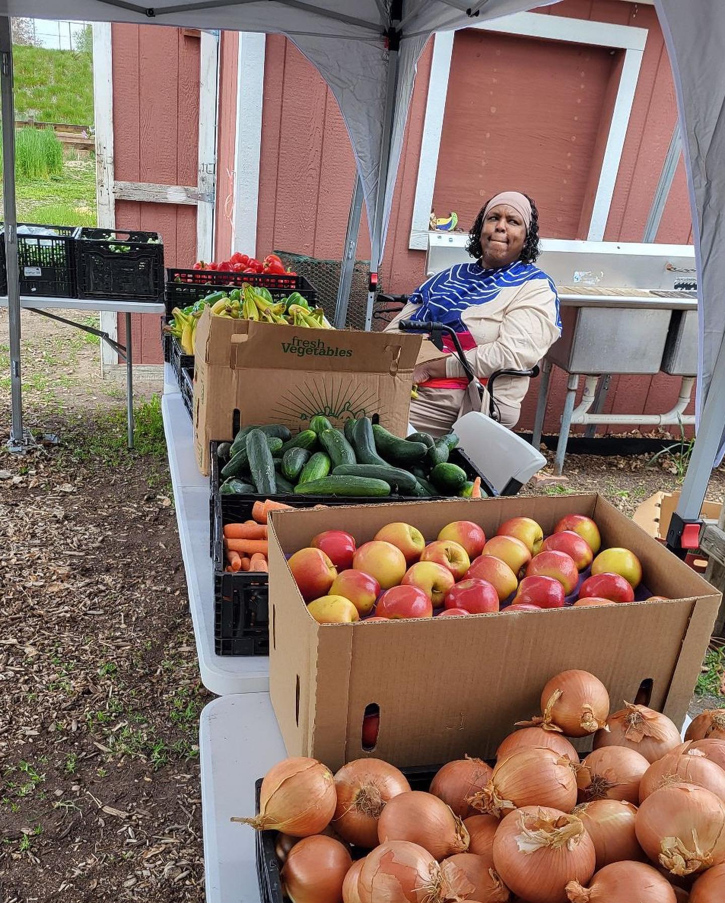 Andrea's first no-cost market at Mountair Park Community Farm was a big success!

We're so excited to host Andrea Loudd and Southwest Food Coalition to make food access possible for our neighbors, even when the fields are taking a rest year from prod
