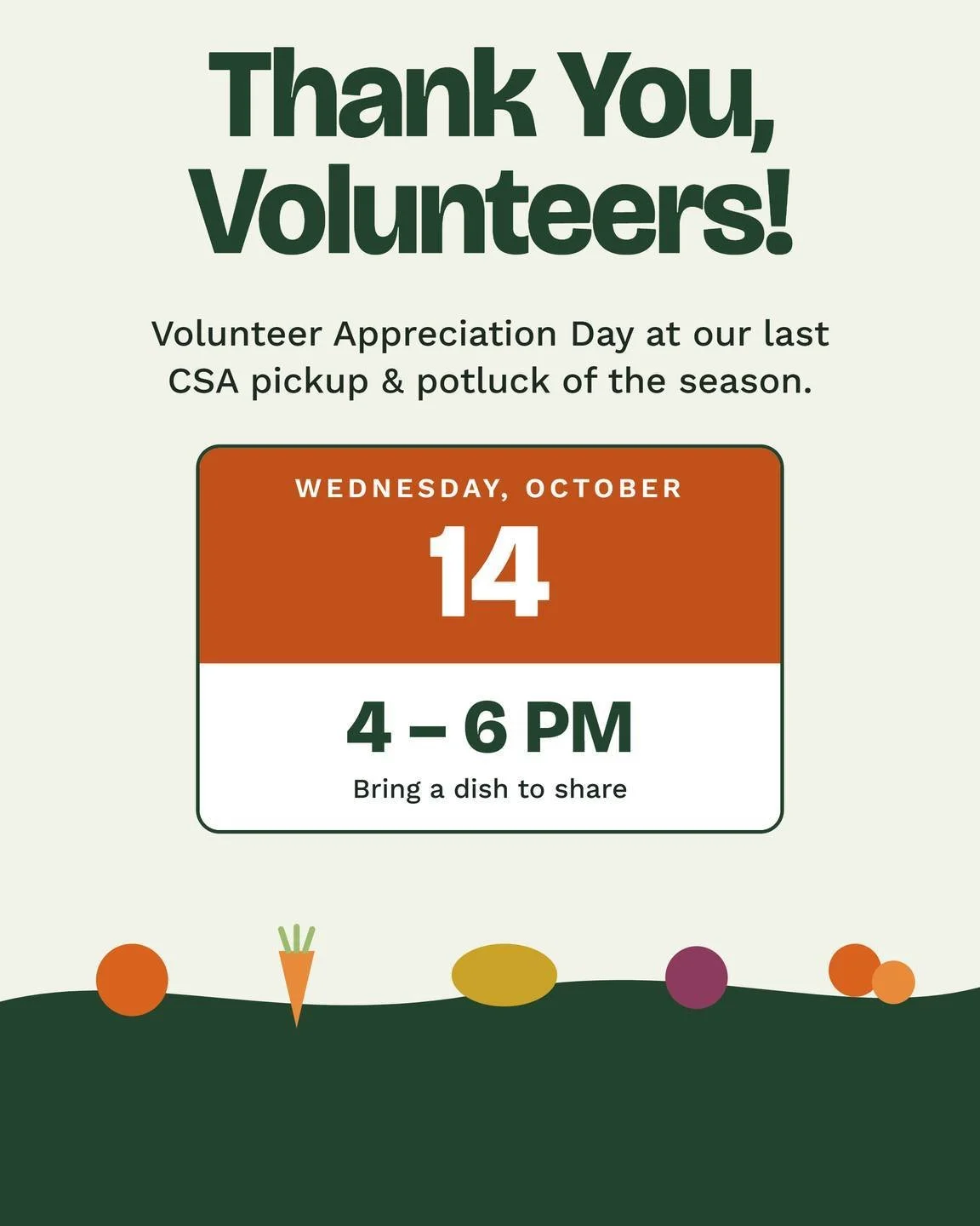 Let&rsquo;s celebrate a great season! 🌻🍂

Join us for the Sprout City Farms End of Season Potluck &amp; Volunteer Appreciation Day! We want to thank our amazing community and volunteers for all the hard work this year. Let's share a meal and enjoy 
