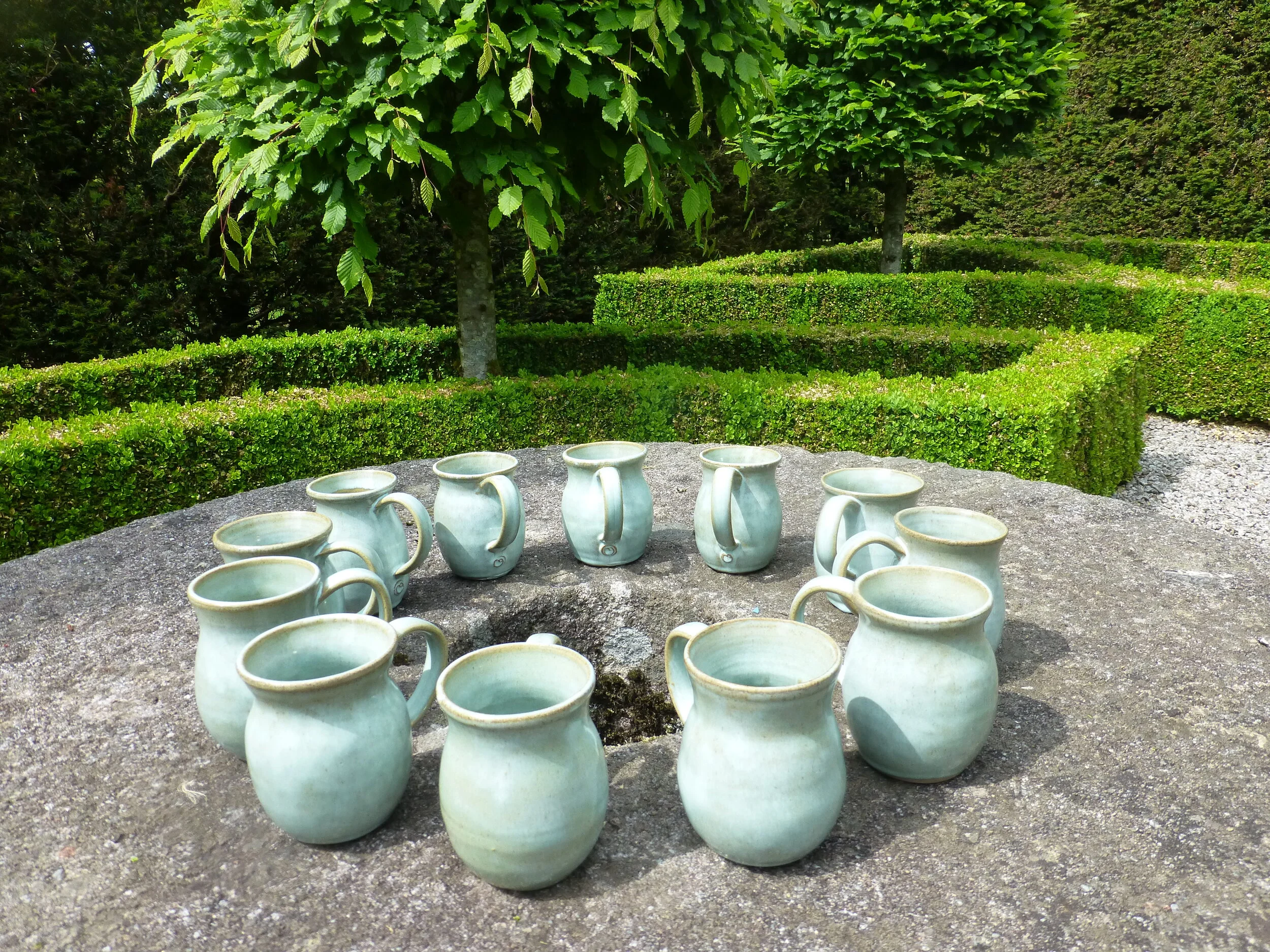 Soft Aqua Stoneware Mugs