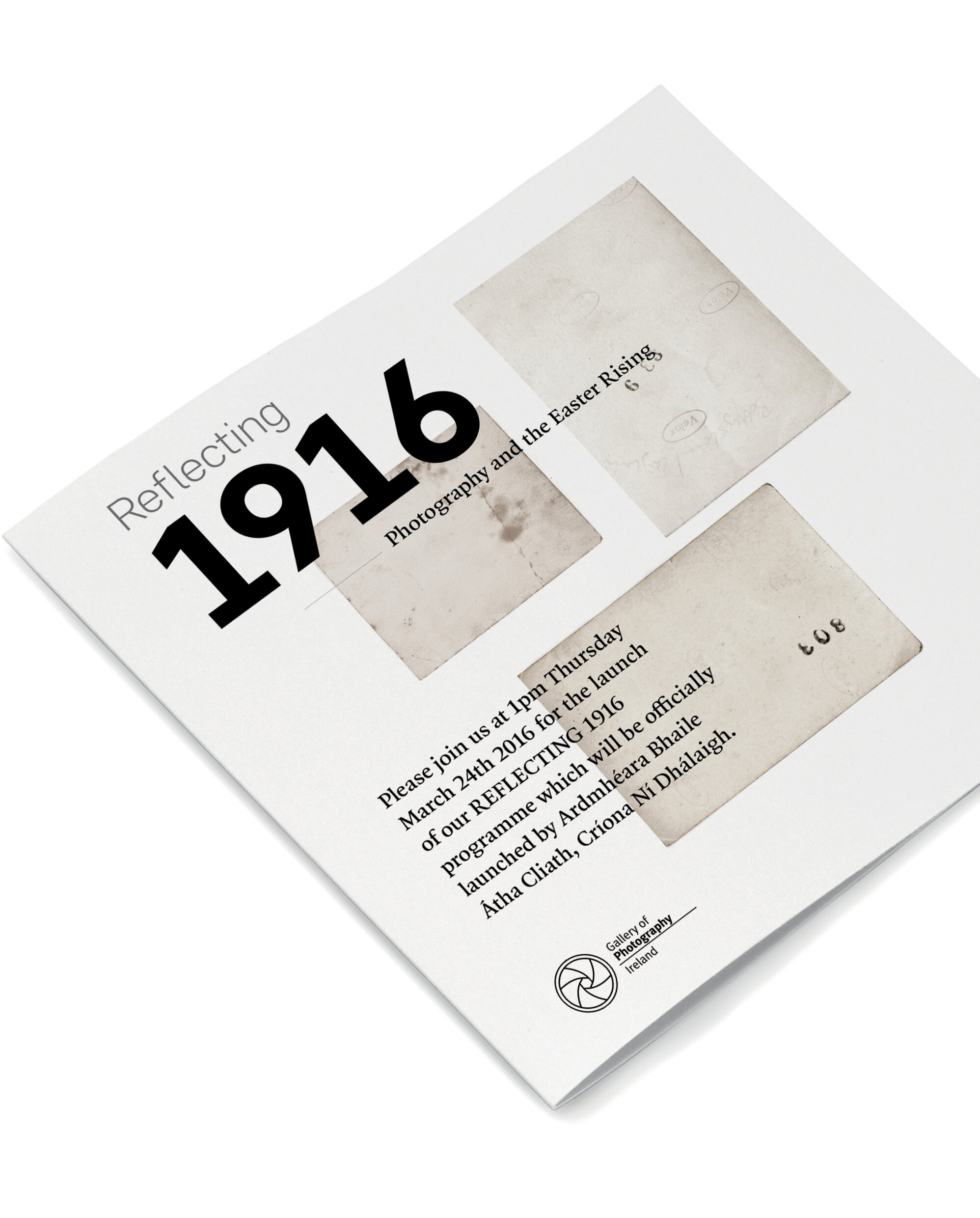 Reflecting 1916 invite design