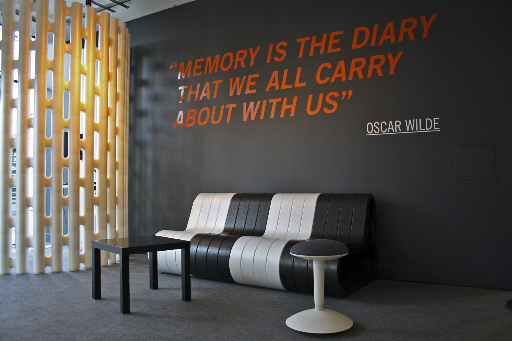 Memory lab wall graphics in brand colour