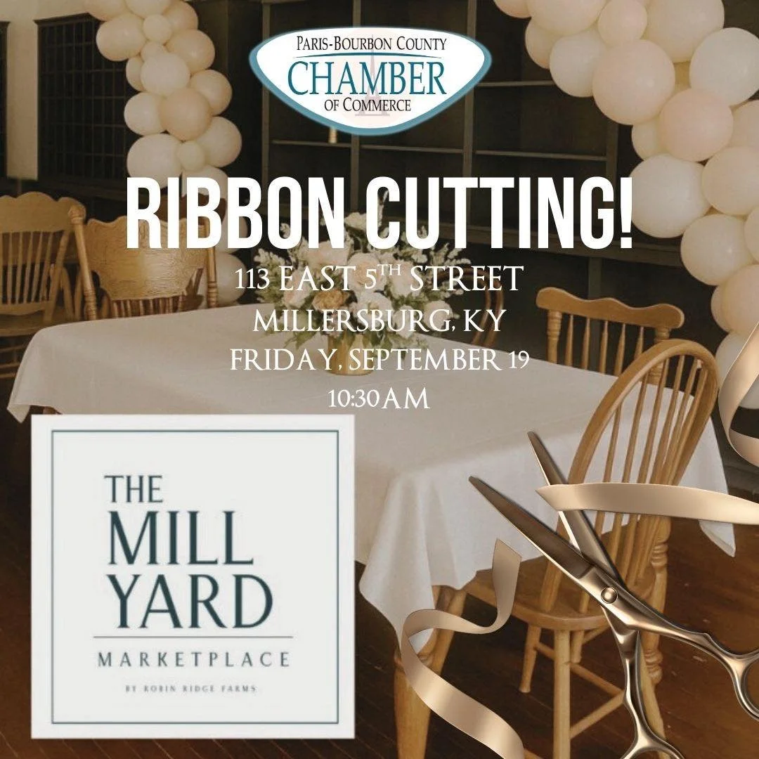 We&rsquo;re beyond excited to announce the ribbon-cutting celebration for The Mill Yard by Robin Ridge Farm, the newest gem in Bourbon County, and we want you to be part of the fanfare!

📆 When: Friday, September 19th
⏰ Time: 10:30 AM
📍 Where: The 