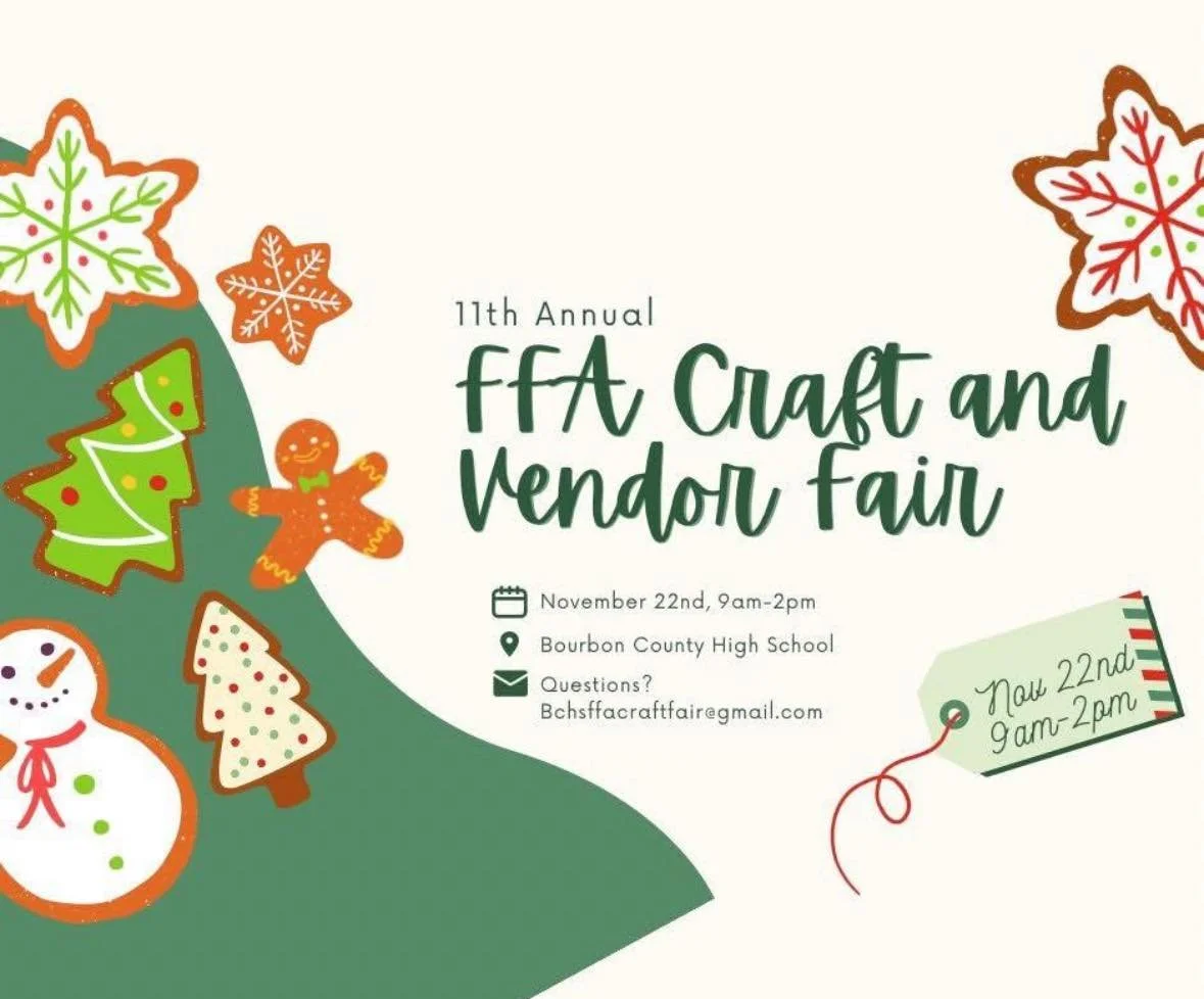 It&rsquo;s a great day in Paris to get some holiday shopping complete!  Bourbon County FFA Craft &amp; Vendor Fair Bourbon County High School from 11a-2p and Paris Downtown District - Kentucky Holiday Hop from 10a-5p!  Shop local!