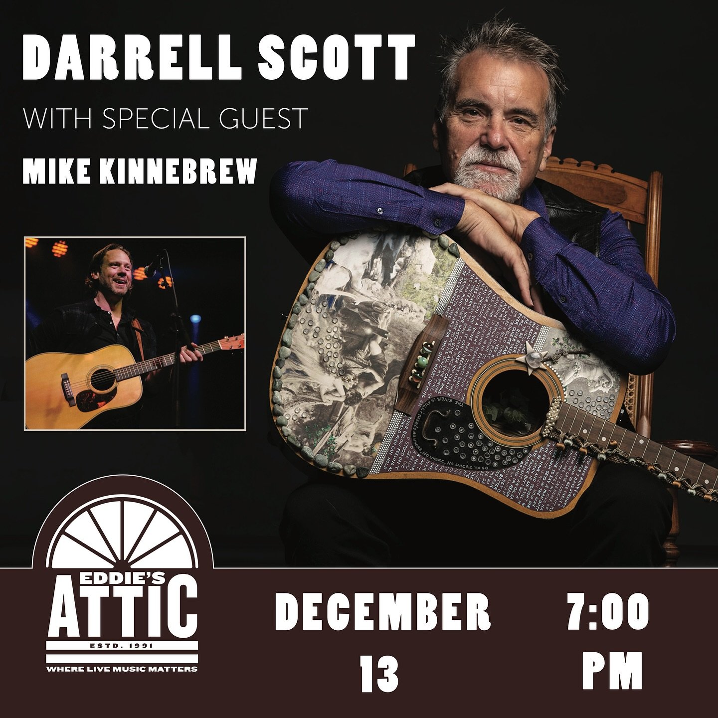 In a wild turn of events, the Promoter has upgraded Darrell Scott&rsquo;s #1 Fan to Opening Act! Tickets are almost gone for this show, so grab them while you can! (Link in Bio)