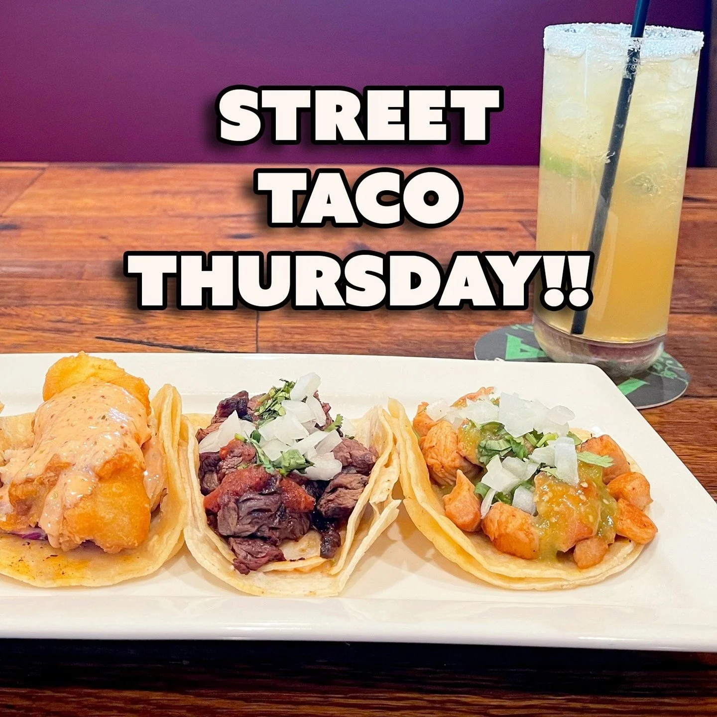 🌮🔥 Street Taco Thursday Is Back @ The Hangout!! 🔥🌮

$2.75 Street Tacos That&rsquo;ll Blow Your Mind!!
Choose Chicken, Steak, or Fish &amp; Taste the Flavor Explosion!!

🍹 $8 House Margaritas Flowing All Day Long!!

Tag Your Crew &amp; Roll Throu