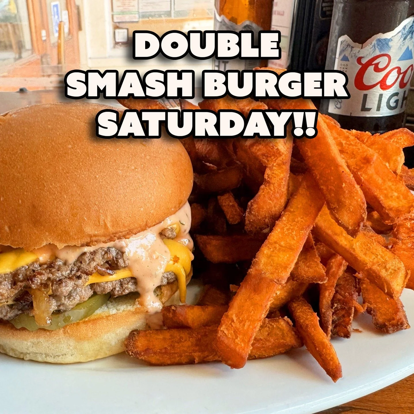 🔥 Smash Burger Saturday Is Back, Baby!! 🔥

🍔 Double Smash Cheeseburger + Fresh-Cut Hangout Fries = Only $12.95!! Say Less!!

👨&zwj;🍳 Starts @ 2PM Sharp!! Don&rsquo;t Miss Out!!

🍳 Still Craving Brunch?! We&rsquo;ve Got Breakfast Daily &lsquo;ti
