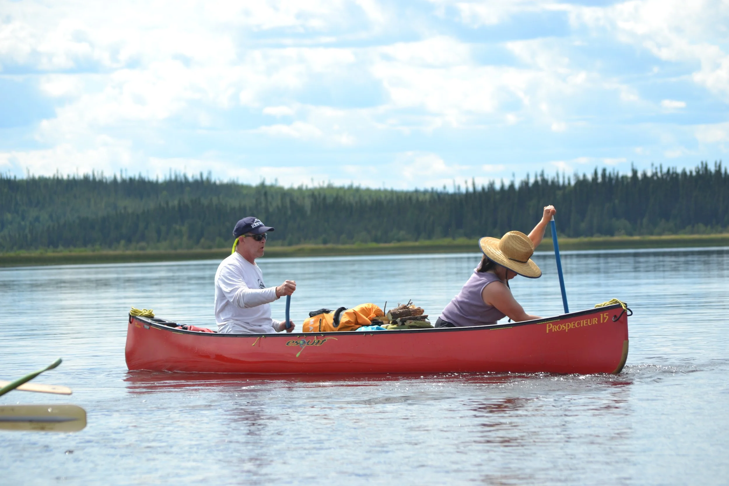  Martha and Jim practicing  canoe turns 