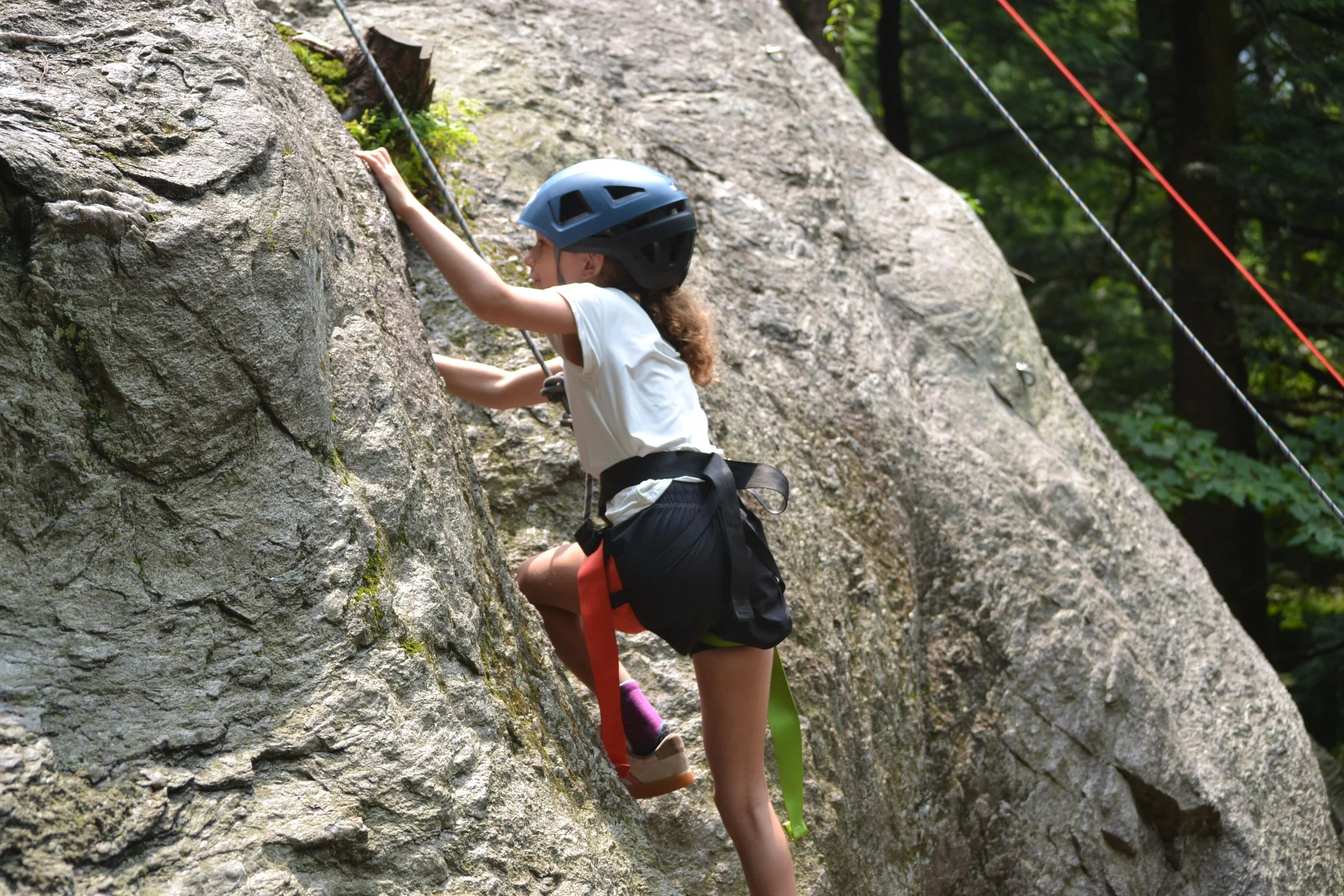Addison Schonder (Waitsfield) scaling up Bolton Dome