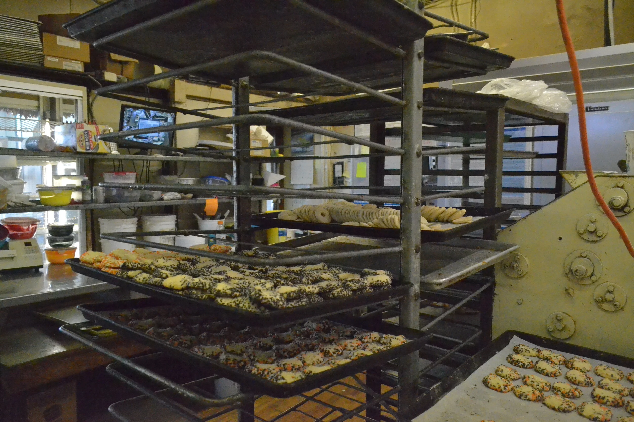 A tray of Halloween Cookies in the back area of the Mantsch Blue Bonnet Bakery in Homestead, Pa. Photo credit: Tyler Polk, Point Park News Service.