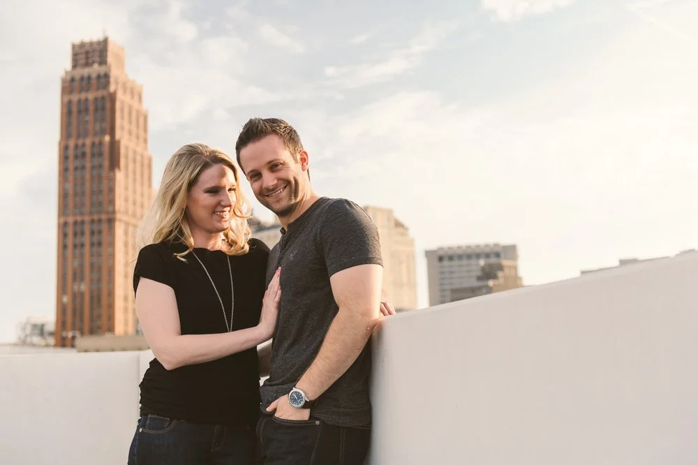 Engagement image taken in Detroit highlighting interaction.