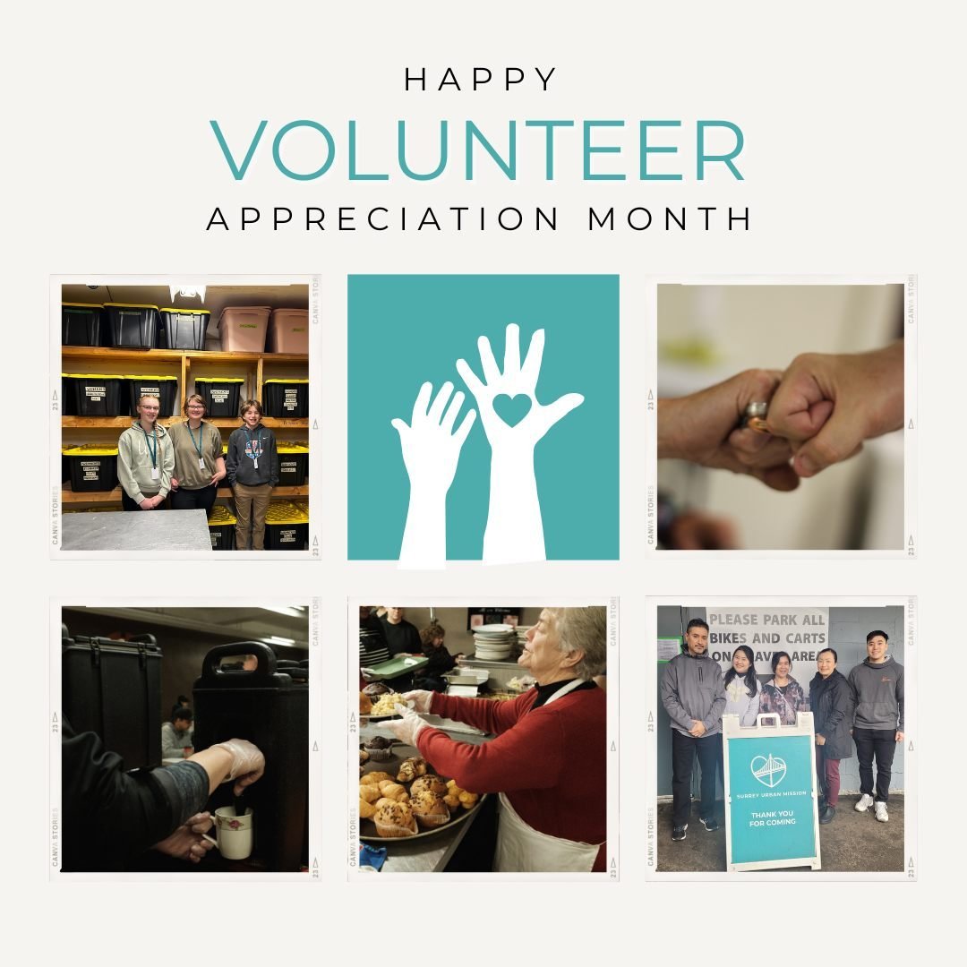 It's Volunteer Appreciation Month, and we want to extend our deepest gratitude to our incredible volunteers at Surrey Urban Mission! Your dedication, kindness, and tireless efforts are the heartbeat of our community. Together, we're making a profound