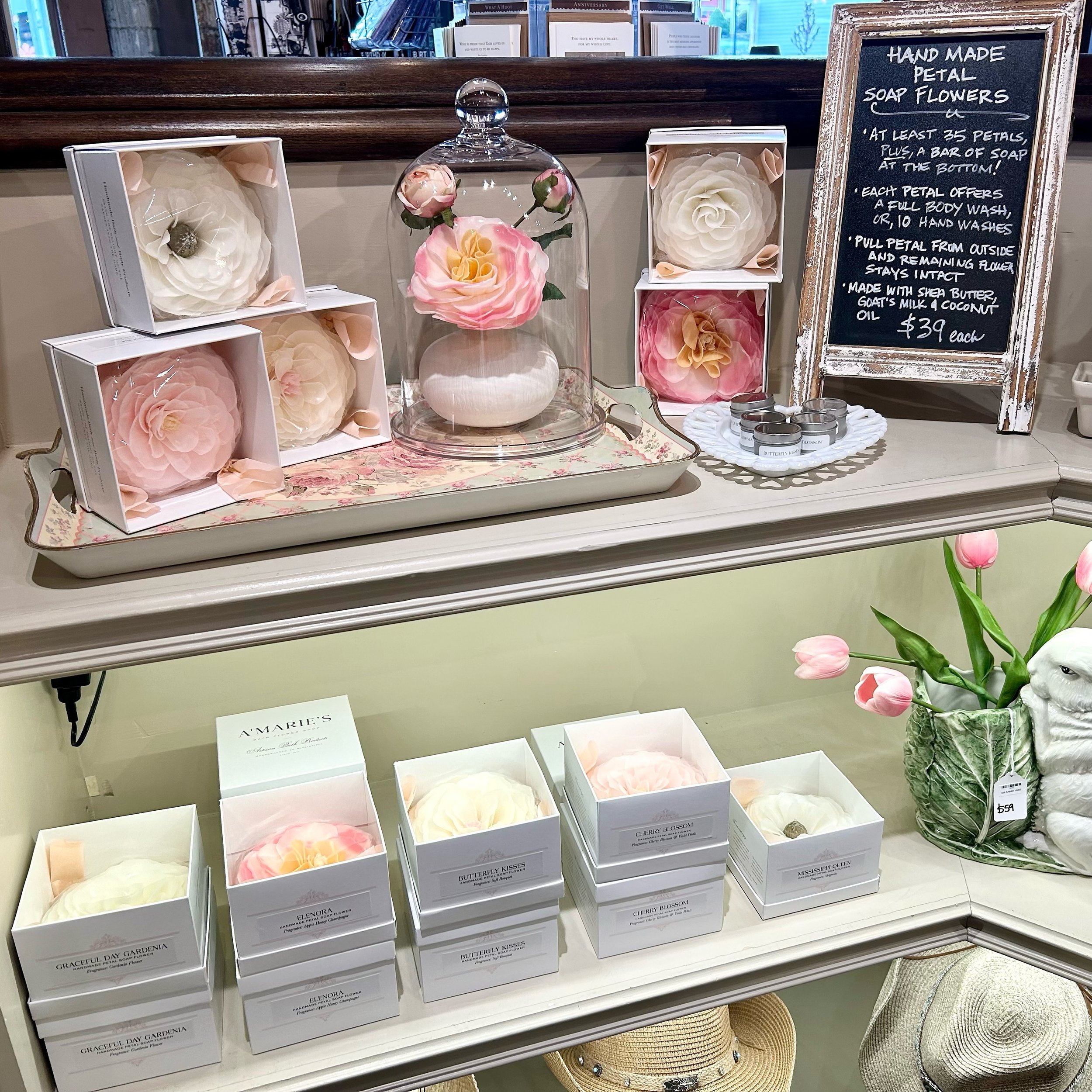 Looking for the perfect Mother&rsquo;s Day gift? 🌸 Treat her to these gorgeous hand-made petal soap flowers from Metamora General! Each flower comes with at least 35 petals plus a whole bar of soap at the bottom! Each petal provides a full body or 1