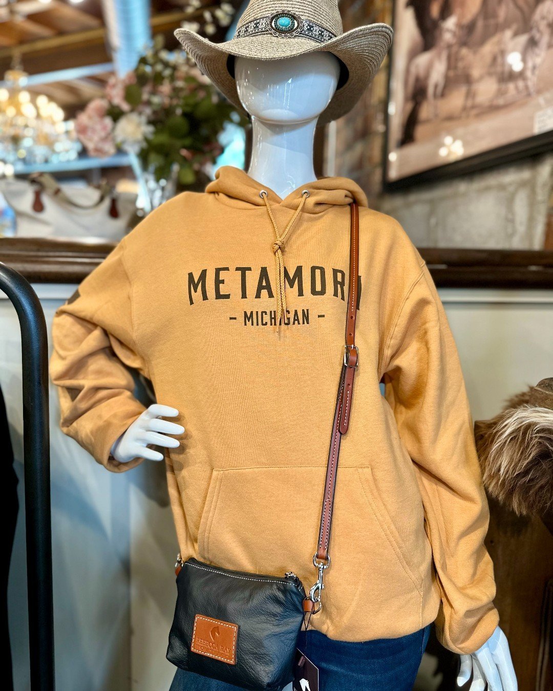 Give mom the gift of being cozy (great for cooler spring evenings) with a Metamora hoodie.  Add in a Rebecca Ray crossbody bag and she'll be especially tickled. 

We're open today for those last-minute gift hunters.  Happy Mother's Day to all the mom