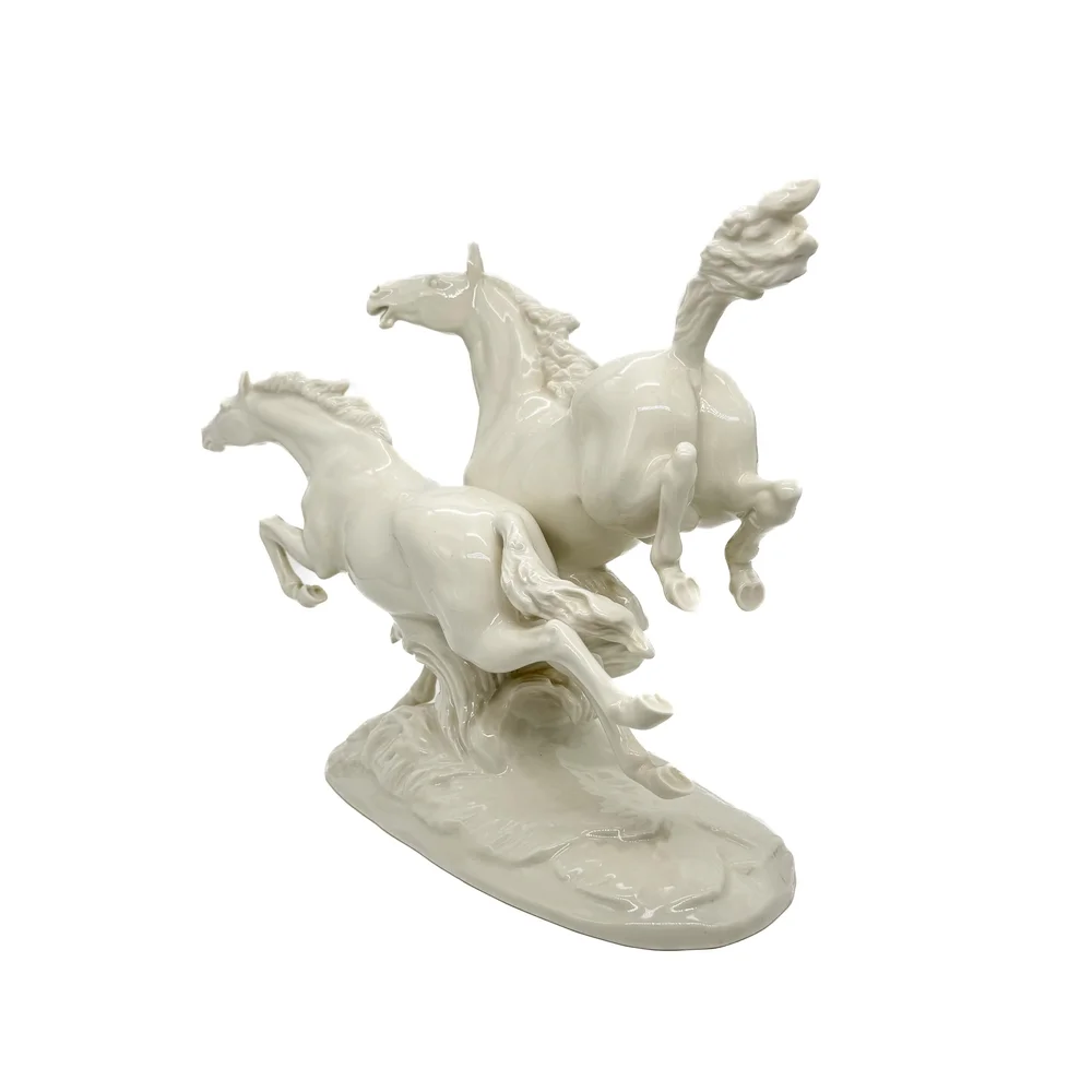 Vintage 1960s German Lorenz Hutschenreuther Fine Porcelain Horses