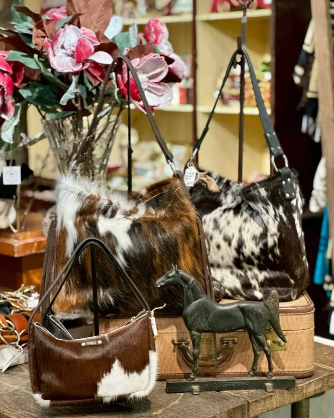 Looking for a gift she&rsquo;ll love? Our cowhide purses blend Western charm with everyday style, and no two are alike. A standout gift for her at Metamora General.