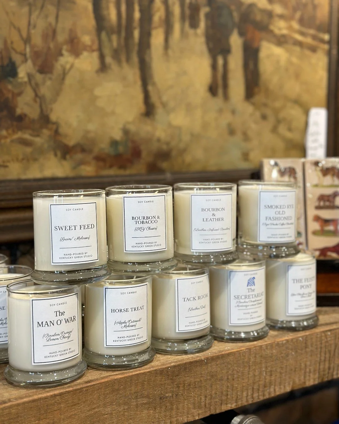 The countdown to Derby Day is on. 🐎🌹 It&rsquo;s never too early to start planning your watch party. Whether you&rsquo;re hosting friends or just love a little bluegrass charm at home, these equestrian-inspired soy candles bring all the cozy Kentuck
