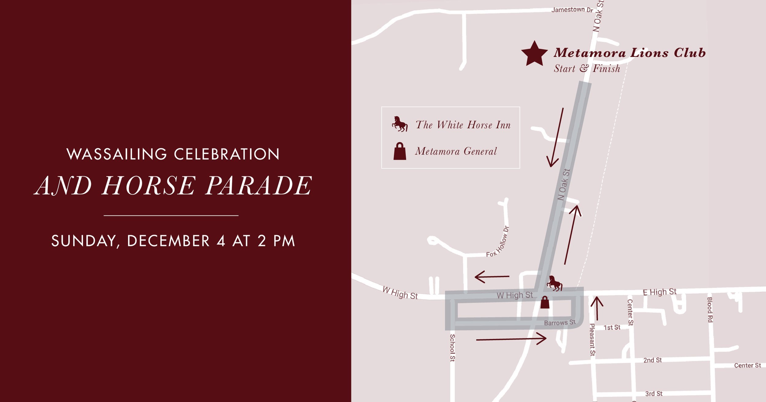 Metamora Wassailing Celebration and Horse Parade December 4, 2022