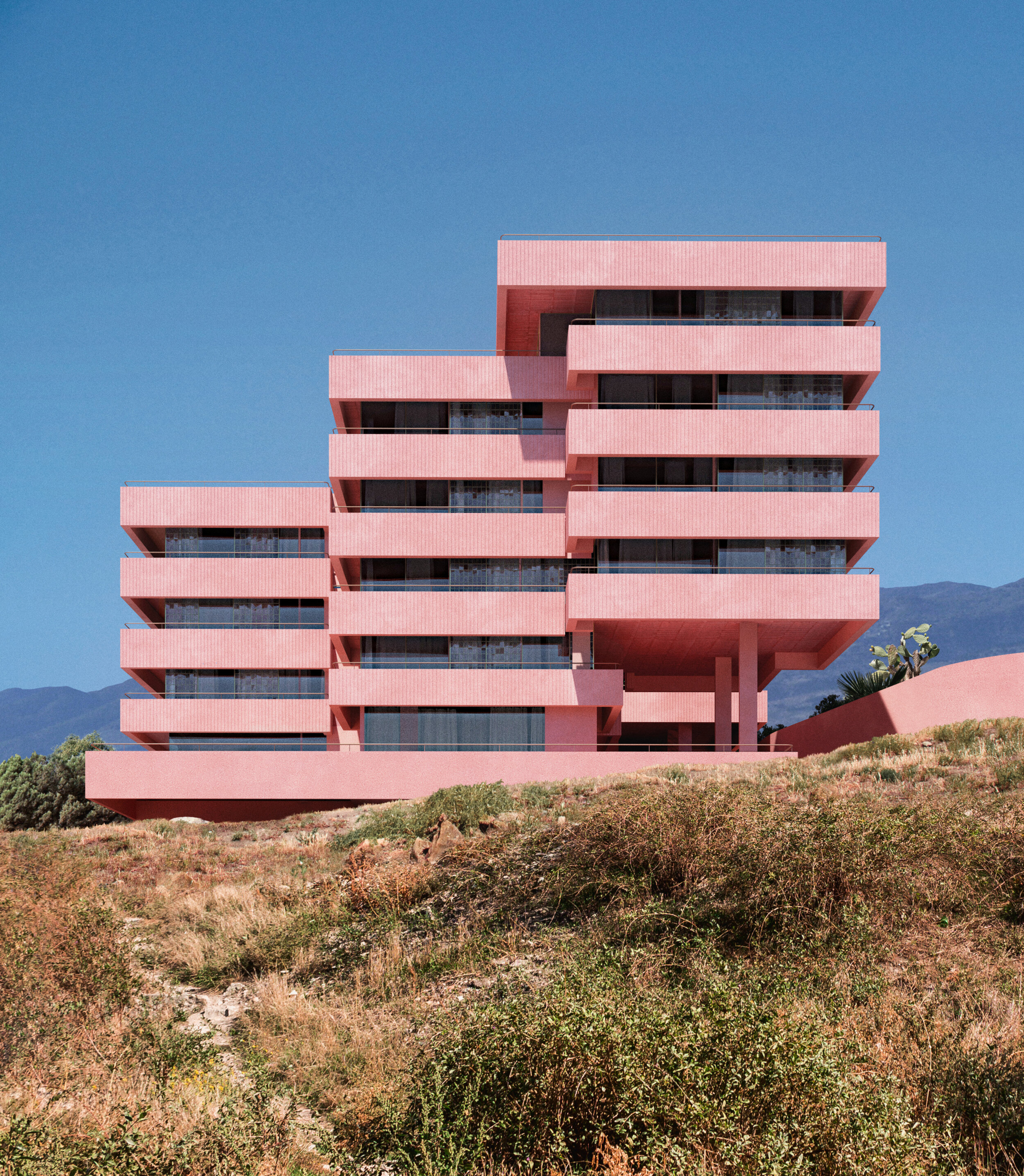 Pink House on a Hill